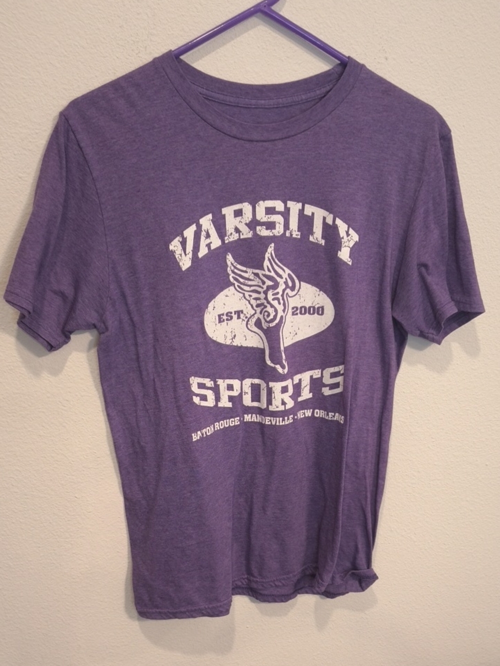 Varsity Purple Short Sleeve Graphic Tee Stretch Wicking Medium